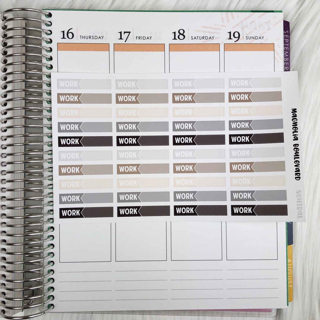Working Picks Labels Work Labels - Neutral - Perfect for Your Erin Condren Life Planner ...
