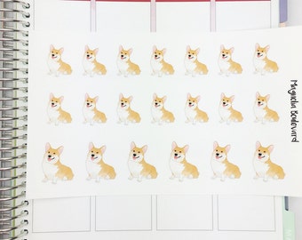 Corgi Planner Stickers! Perfect for your EC Life Planner, Happy Planner, Day Designer, Inkwell, Color Crush, Filofax, Kikki K, Etc!