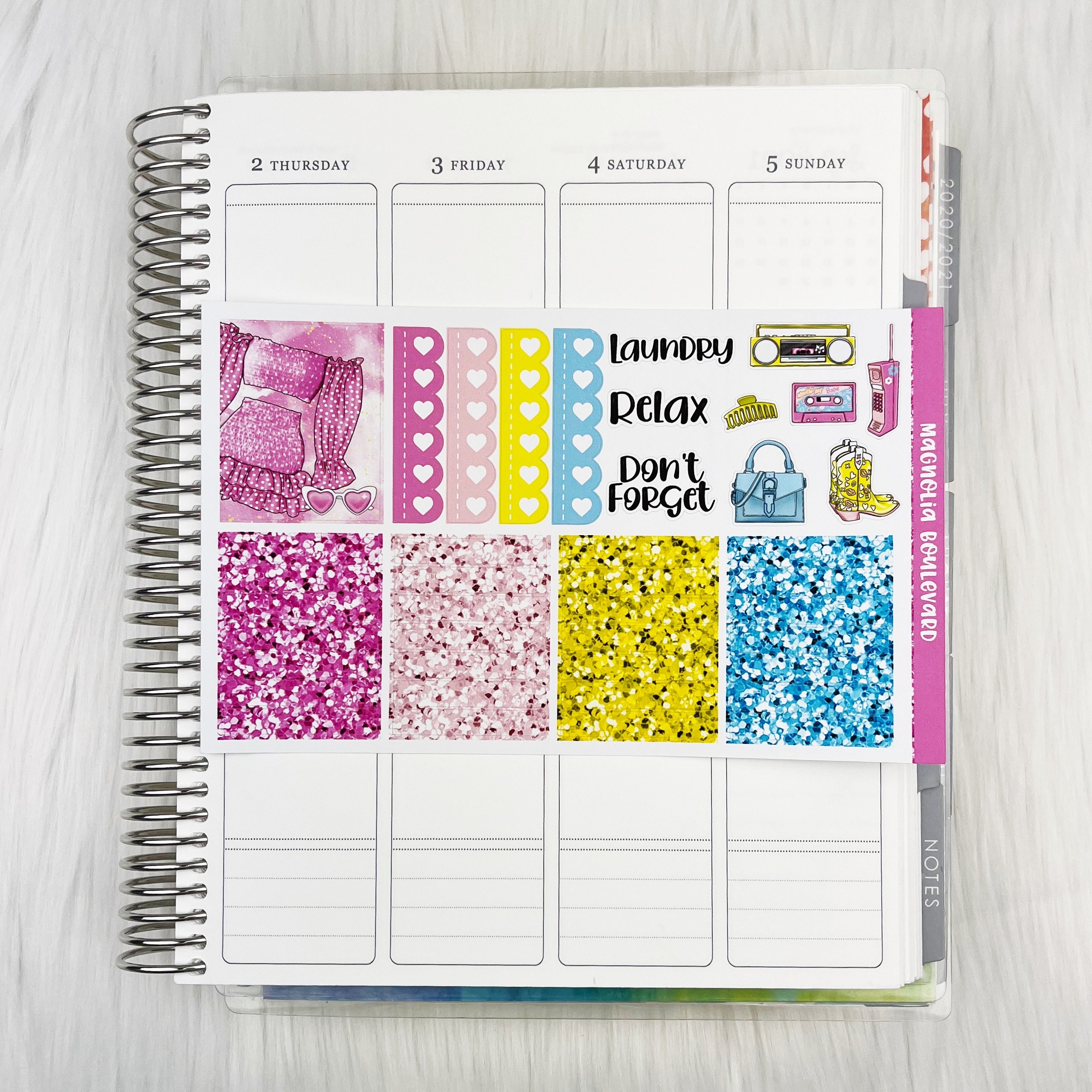 Plastic - Vertical Weekly Planner Sticker Kit - Etsy
