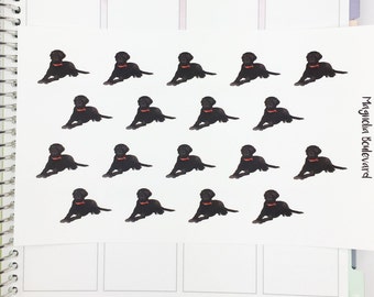 Black Labrador Retriever Planner Stickers! Perfect for your Erin Condren Life Planner, Inkwell, Happy Planner, Day Designer, Scrapbook, ETC!