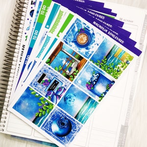 Blueberry Nights - Vertical Weekly Planner Sticker Kit