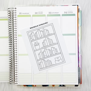 Bookshelf Planner Sticker - Journaling Sticker - Book Tracker