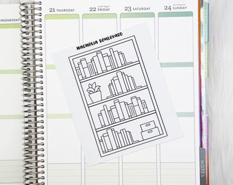 Bookshelf Planner Sticker - Journaling Sticker - Book Tracker