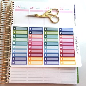 40 Multicolor Heart Icon Label Planner Stickers! Perfect for your EC Life Planner, Happy Planner, Inkwell Press Planner, ETC.