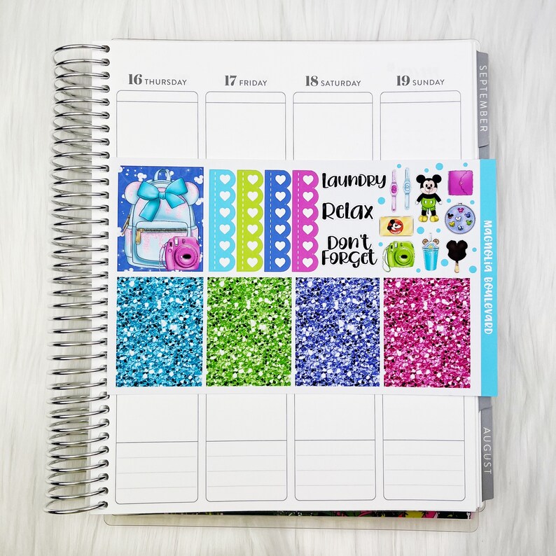 Magical Vacay - Vertical Weekly Planner Sticker Kit - Etsy