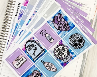 True Crime - Vertical Weekly Planner Sticker Kit