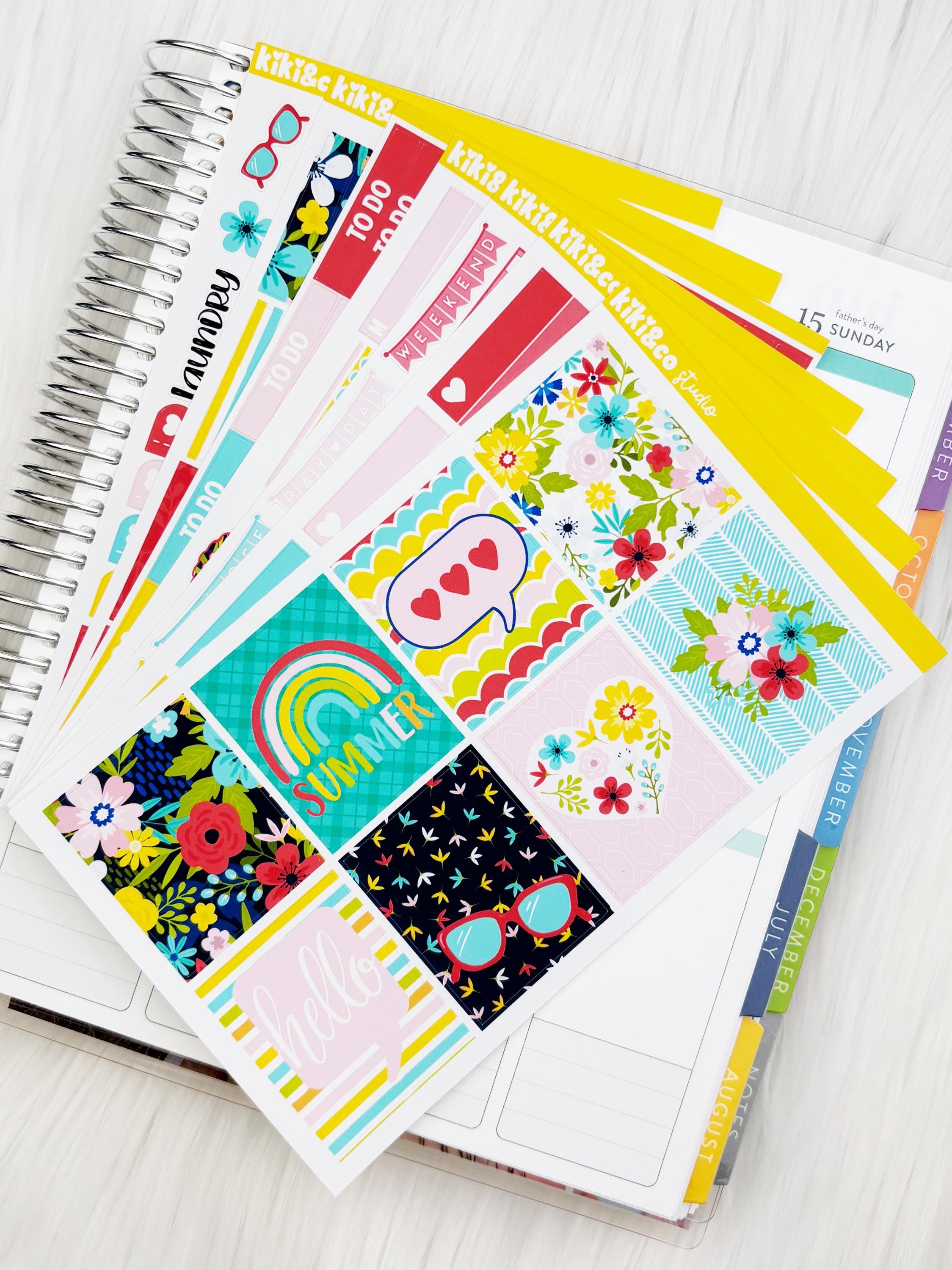 Summer Breeze - Vertical Weekly Planner Sticker Kit - Etsy