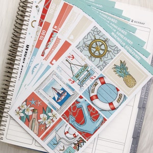 Coastal - Vertical Weekly Planner Sticker Kit