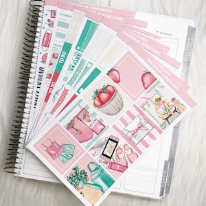 Strawberry Milk - Vertical Weekly Planner Sticker Kit