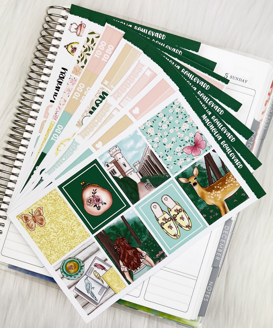 Cottagecore - Vertical Weekly Planner Sticker Kit - Etsy