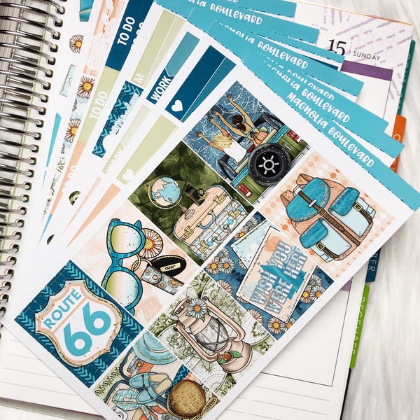 Roadtrip - Vertical Weekly Planner Sticker Kit