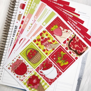 Strawberry Fields - Vertical Weekly Planner Sticker Kit