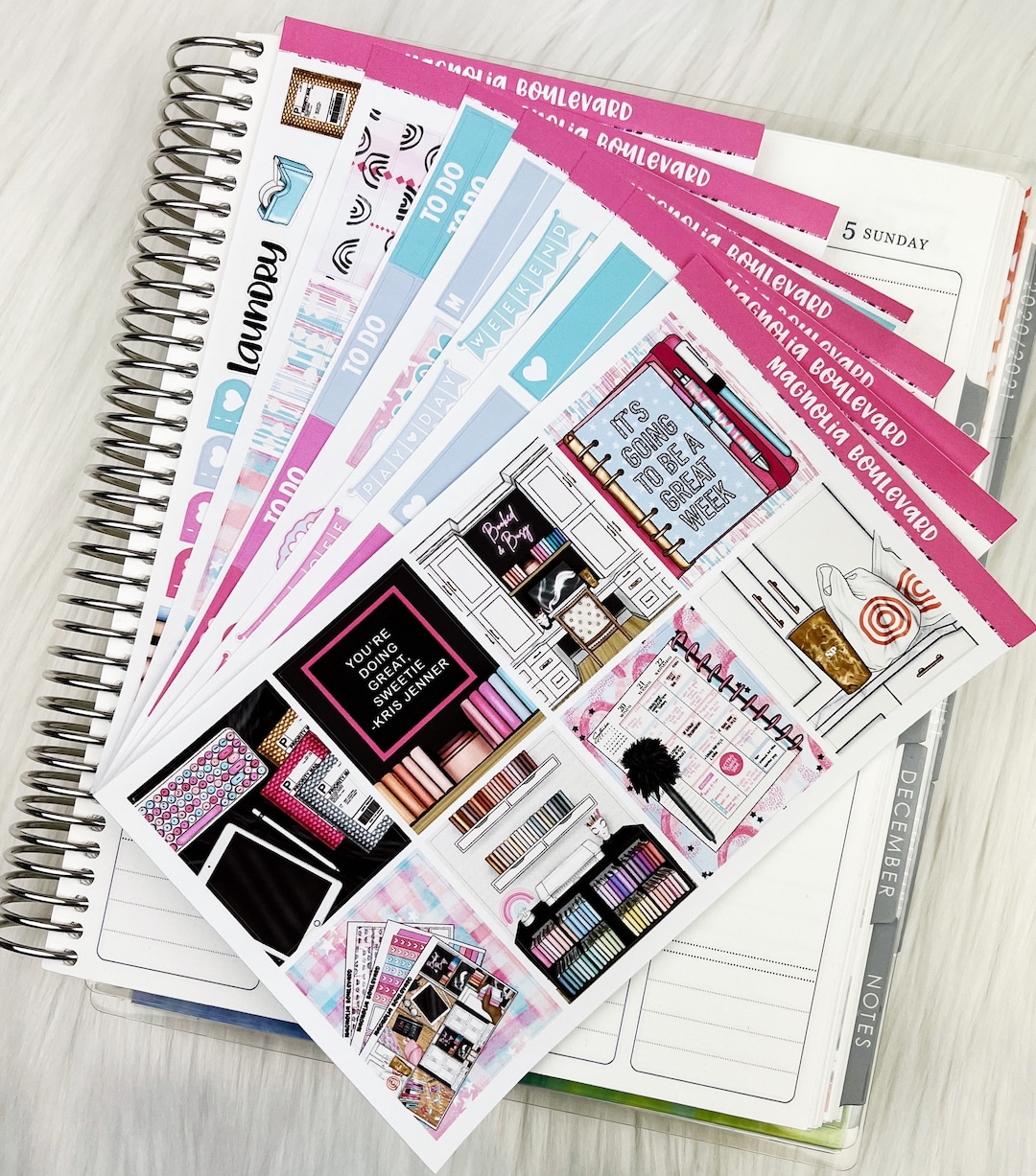 Booked and Busy - Vertical Weekly Planner Sticker Kit - Etsy