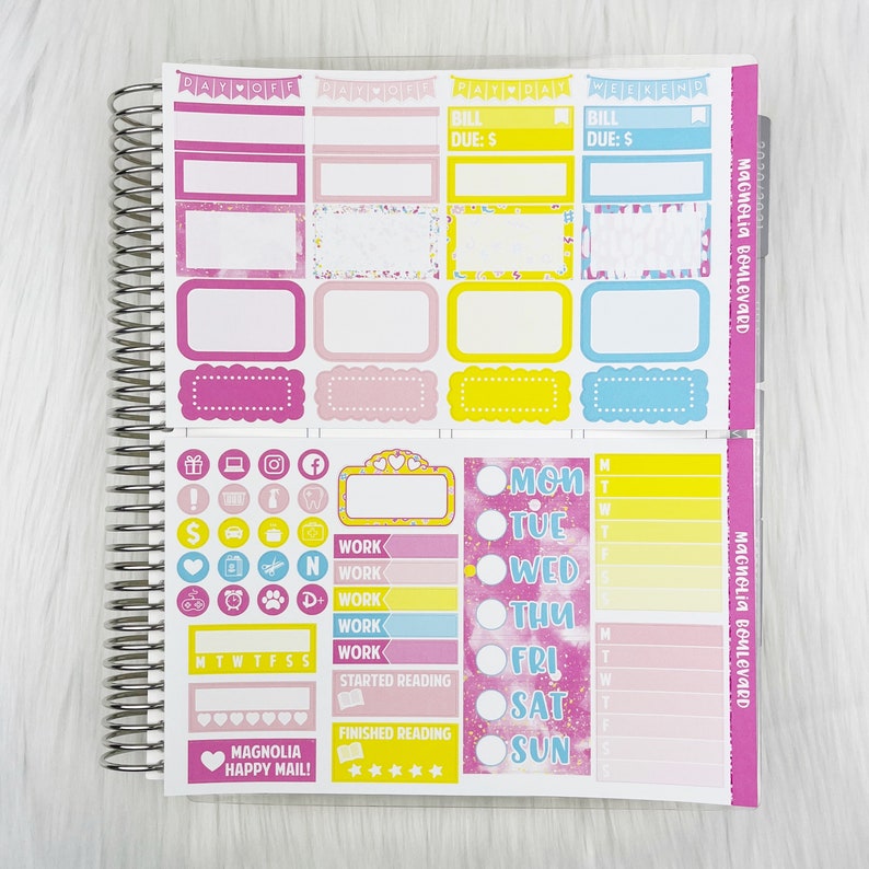 Plastic - Vertical Weekly Planner Sticker Kit - Etsy