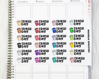 Trash Day Planner Stickers - Perfect for any EC Life Planner, Happy Planner, Calendar, Planner Inserts, ETC.