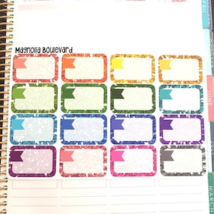 Glitter Multi Color Half Box Appointment Planner Stickers! Perfect for your Erin Condren Life Planner, Inkwell Press Planner, Filofax, etc