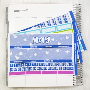 Magical May Monthly Kit - EC Monthly Planner Sticker Kit - 7x9 Monthly Layout Planner Stickers