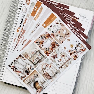 Boho Autumn - Vertical Weekly Planner Sticker Kit