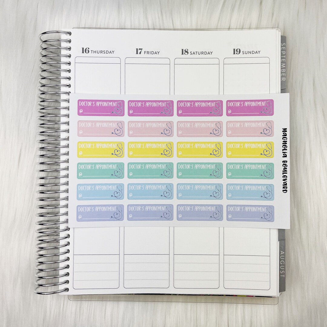 Pastel Doctor's Appointment Planner Stickers - Functional Stickers ...