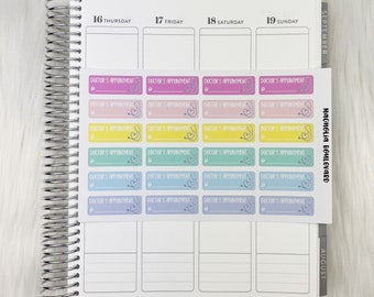 Pastel Doctor's Appointment Planner Stickers - Functional Stickers - Journaling Stickers