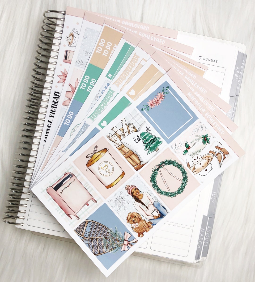 Festive Vertical Weekly Planner Sticker Kit - Etsy