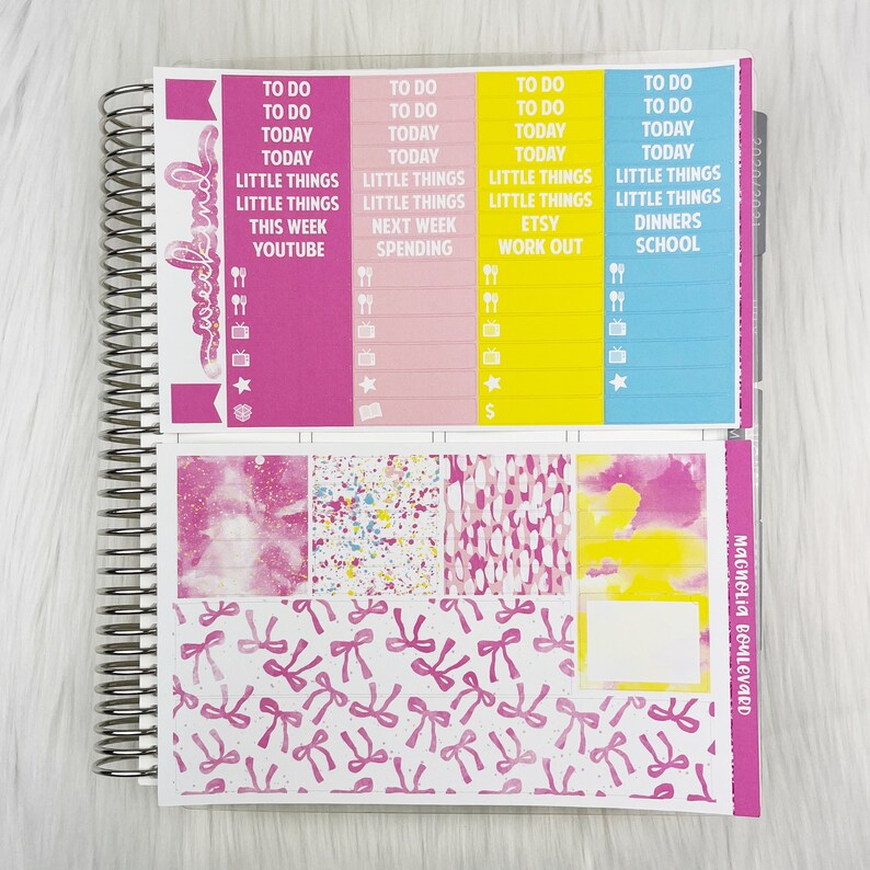 Plastic - Vertical Weekly Planner Sticker Kit - Etsy