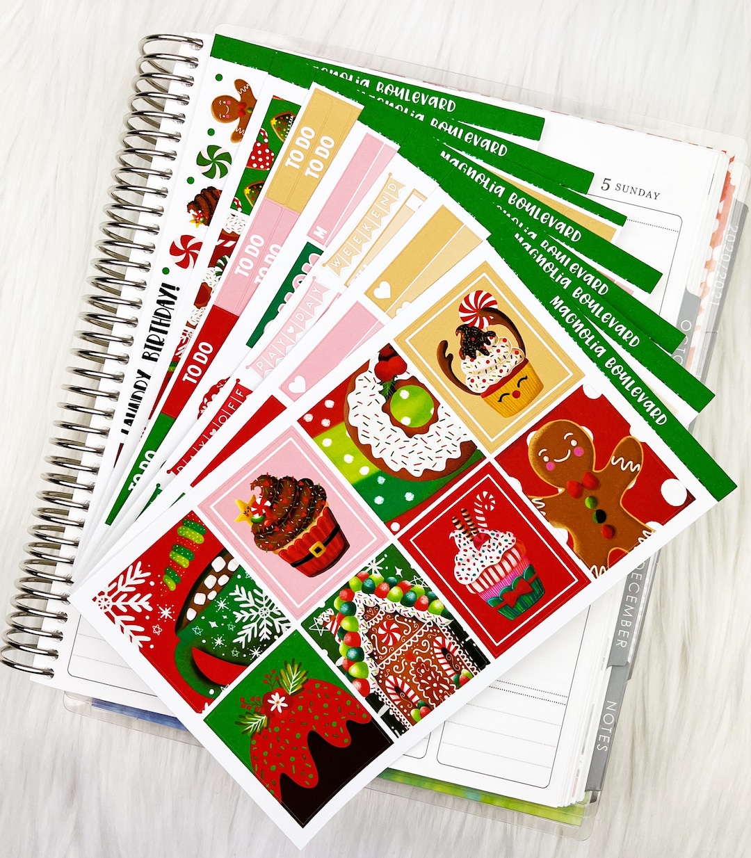 Sweet Christmas - Vertical Weekly Planner Sticker Kit - Etsy