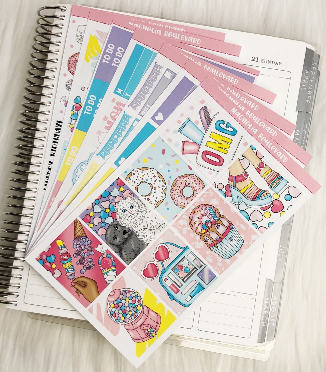 Pink Sugar - Vertical Weekly Planner Sticker Kit - Etsy