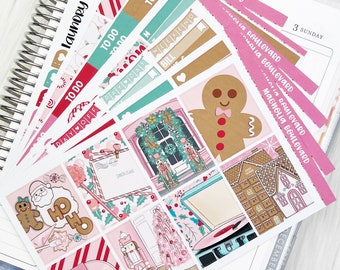 Merry Pinkmas - Vertical Weekly Planner Sticker Kit