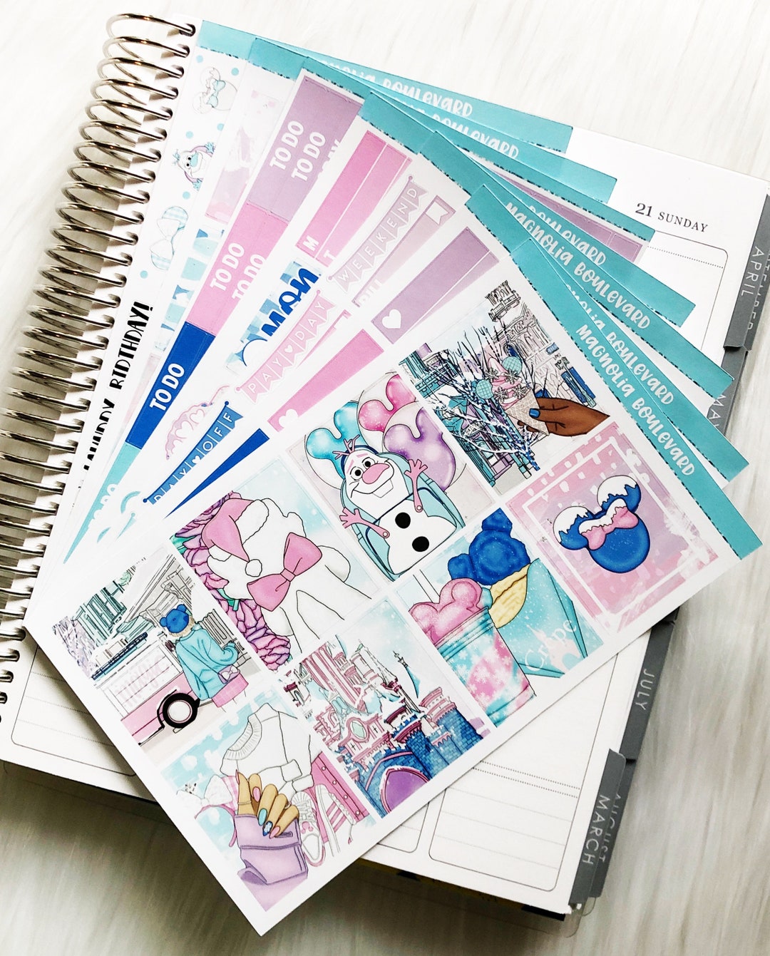 Pastel Christmas Vertical Weekly Planner Sticker Kit - Etsy