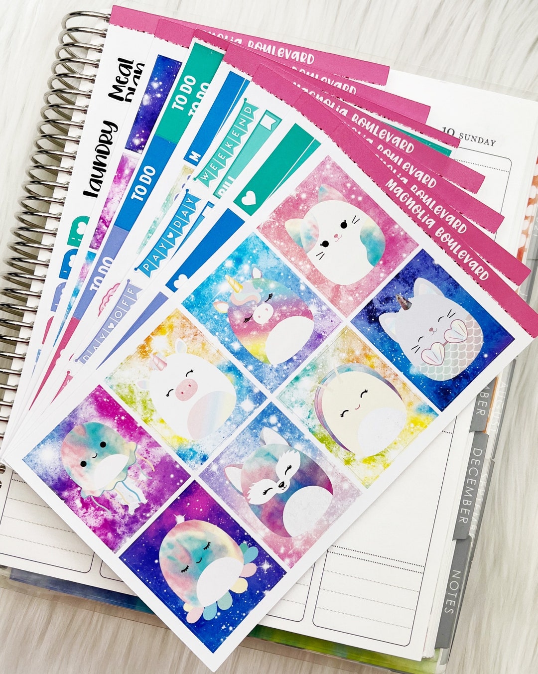Squishy - Vertical Weekly Planner Sticker Kit - Etsy