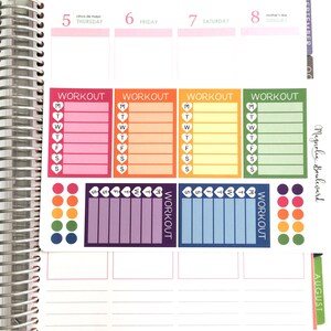 Bold Workout Stackable Sidebar Checklist Planner Stickers! Perfect for your Erin Condren Life Planner!