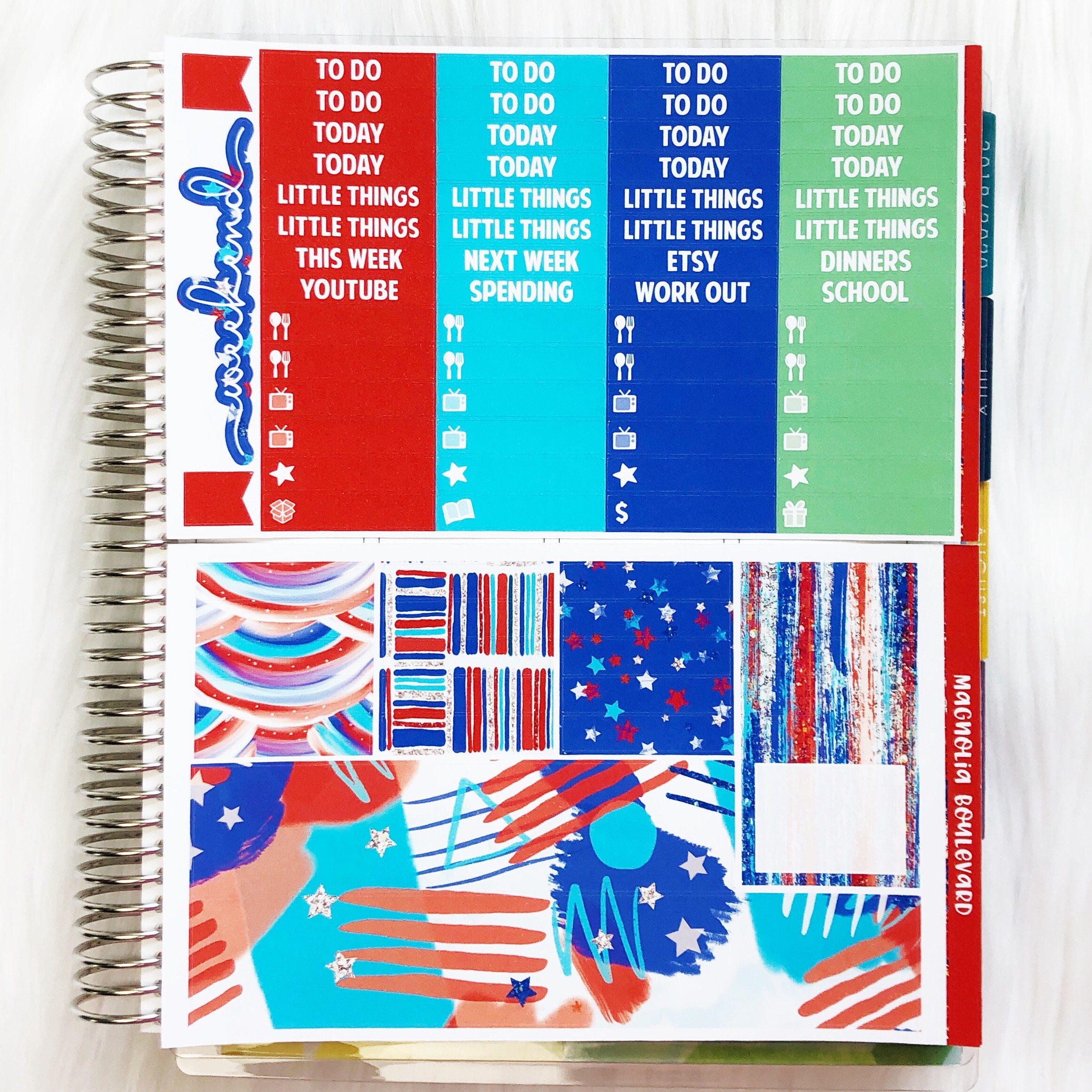 1776 - Vertical Weekly Planner Sticker Kit - Etsy