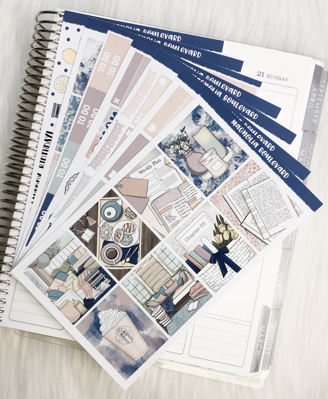 Spring Reading - Vertical Weekly Planner Sticker Kit - Etsy
