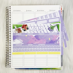 May Monthly Kit - EC Monthly Planner Sticker Kit - 7x9 Monthly Layout Planner Stickers