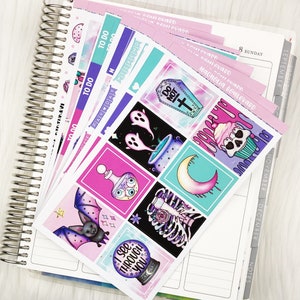 Pretty Creepy - Halloween Sticker Kit - Vertical Weekly Planner Sticker Kit