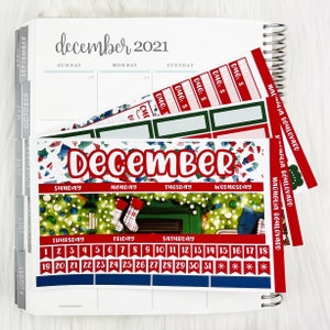 December Monthly Kit - EC Monthly Planner Sticker Kit - 7x9 Life Planner Stickers