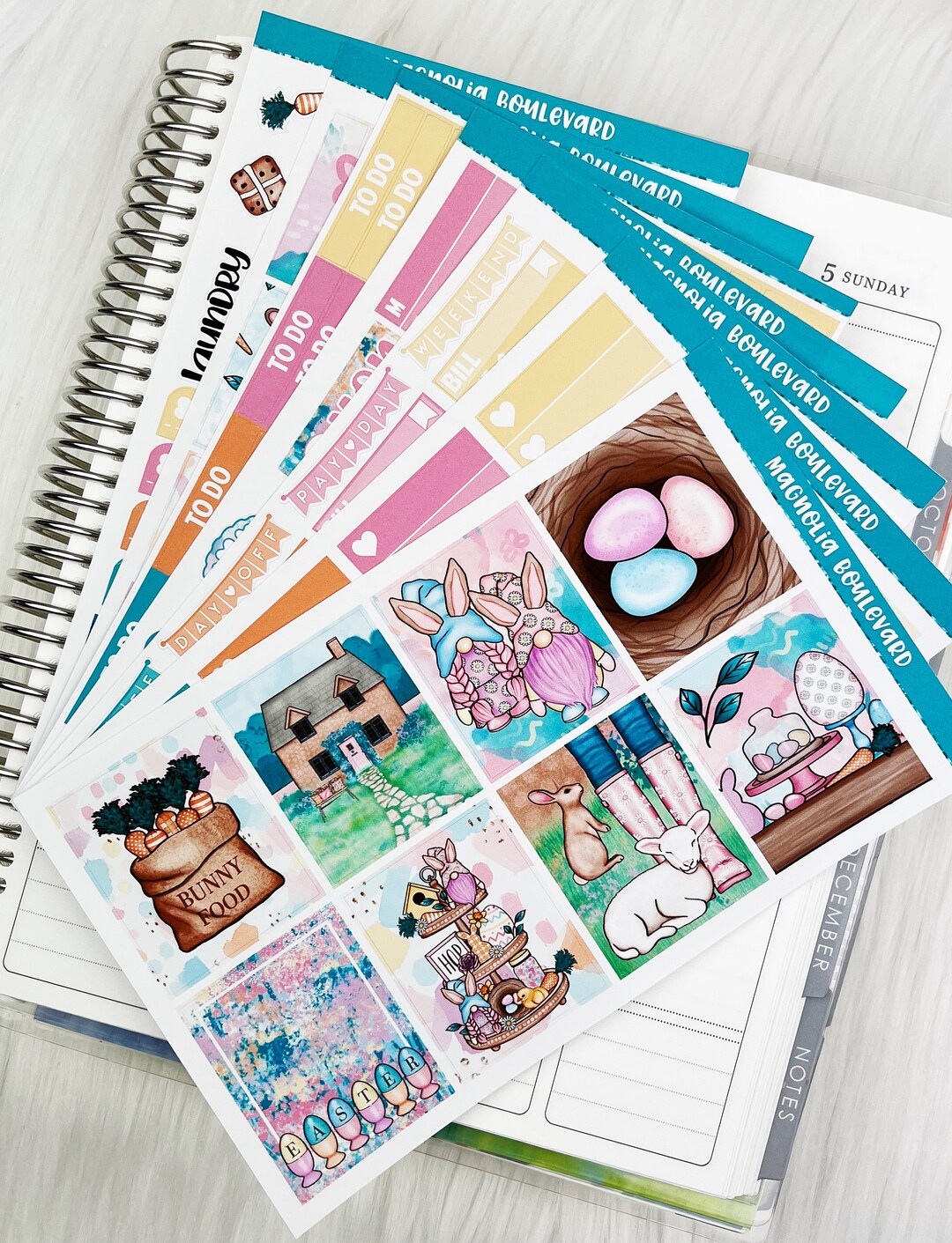Easter Bun - Vertical Weekly Planner Sticker Kit - Etsy
