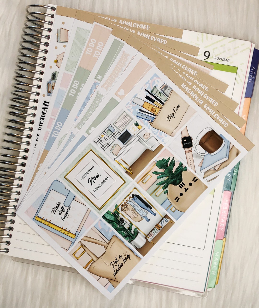 Fresh Start - Vertical Weekly Planner Sticker Kit - Etsy