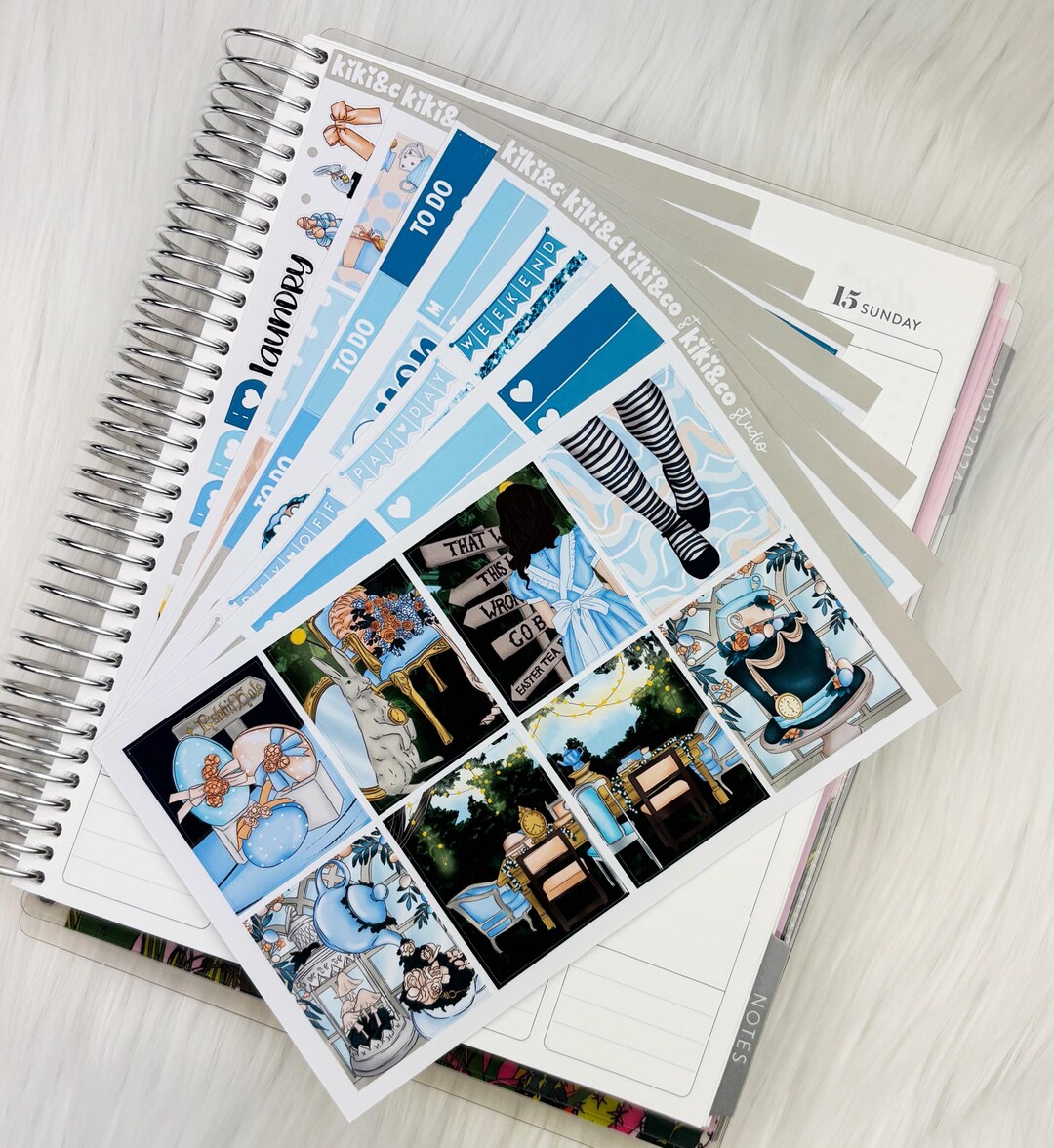 Easter in Wonderland - Vertical Weekly Planner Sticker Kit - Etsy