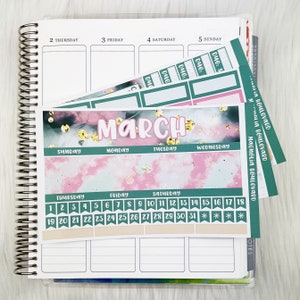 March Monthly Kit - EC Monthly Planner Sticker Kit - 7x9 Life Planner Stickers