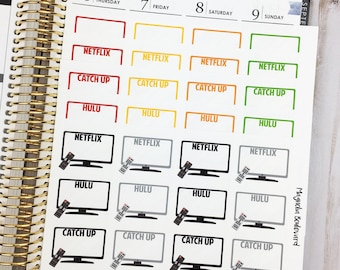 TV Planner Stickers! Perfect for your EC Life Planner, Inkwell Press Planner, Mambi Happy Planner, Calendar, ETC!