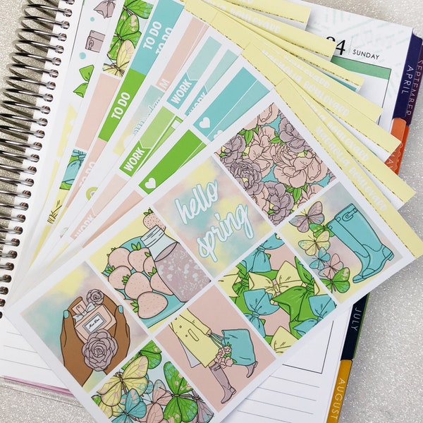 Hello Spring Weekly Planner Sticker Kit! Perfect for your Erin Condren Life Planner!
