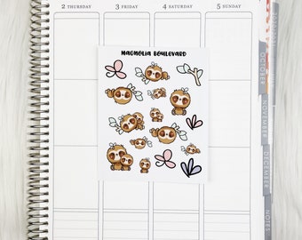 Kawaii Sloth Decorative and Functional Planner Stickers