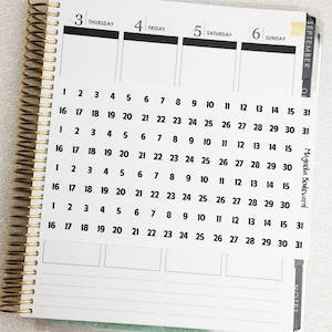 Circle Date Number Cover Up Planner Stickers! Perfect for your EC Life Planner, Recollections Planner, Day Designer, Bullet Journal, ETC