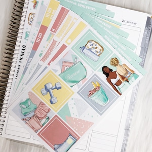 Recharge - Vertical Weekly Planner Sticker Kit