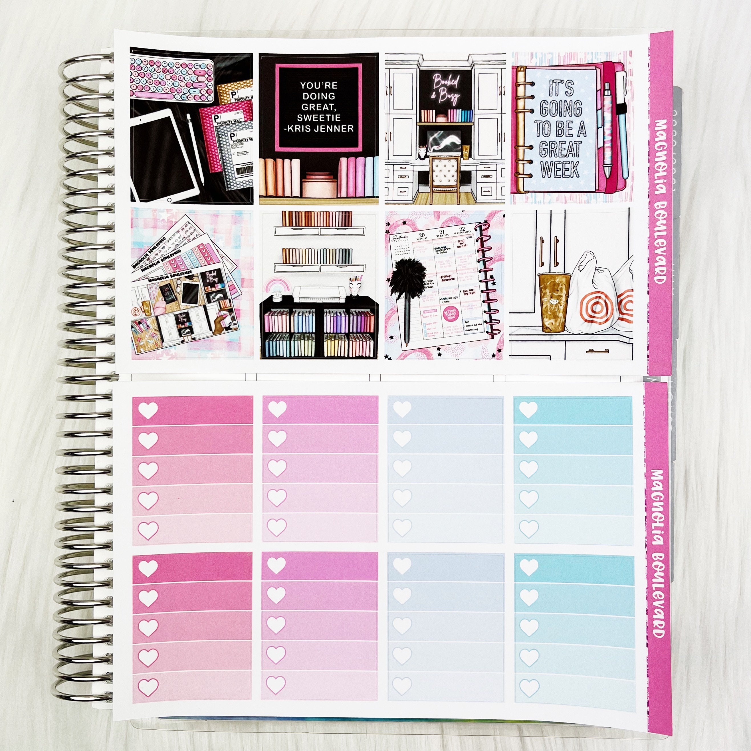 Booked and Busy - Vertical Weekly Planner Sticker Kit - Etsy