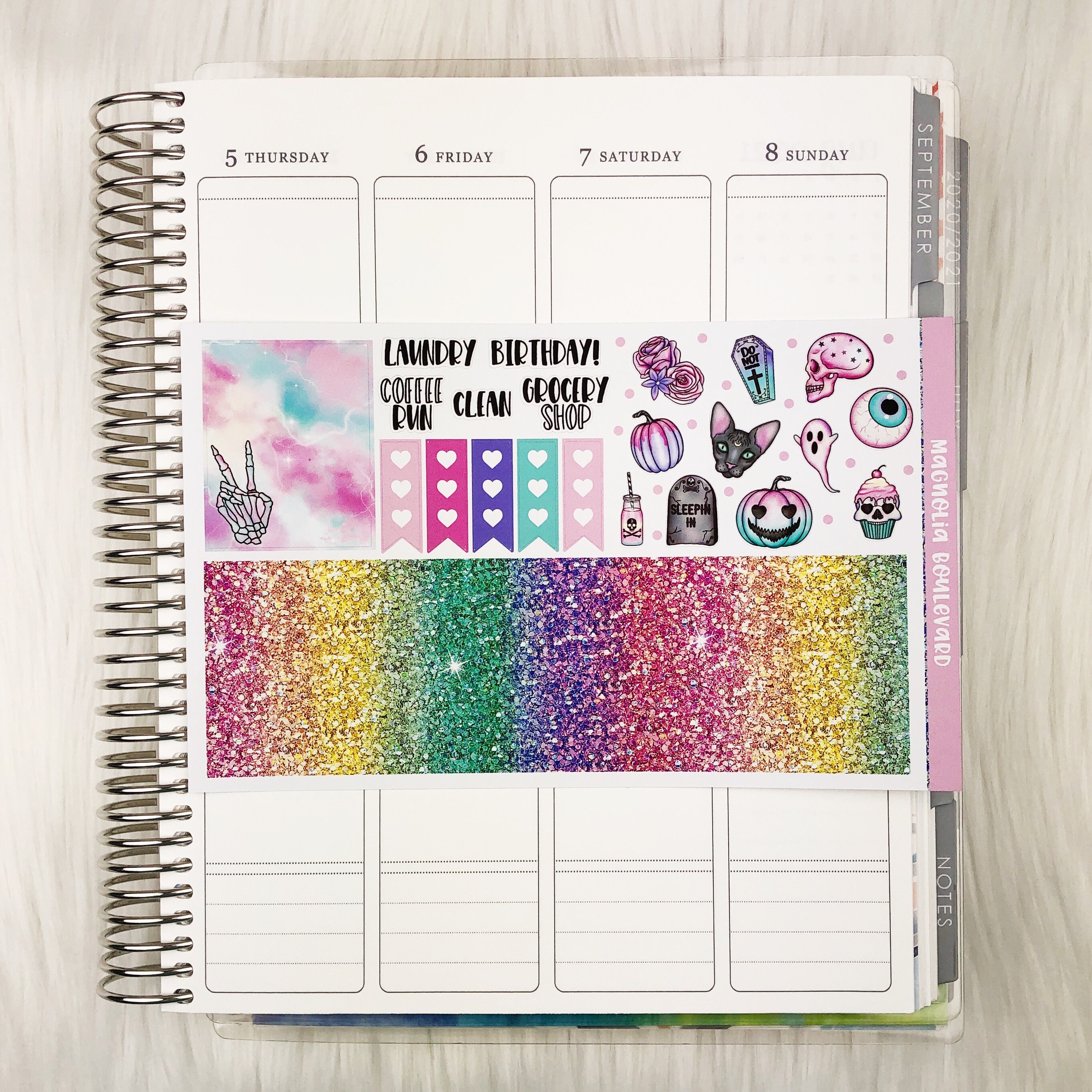 Pretty Creepy - Halloween Sticker Kit - Vertical Weekly Planner Sticker ...