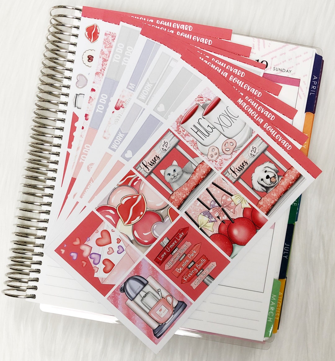 Kissing Booth - Vertical Weekly Planner Sticker Kit - Etsy