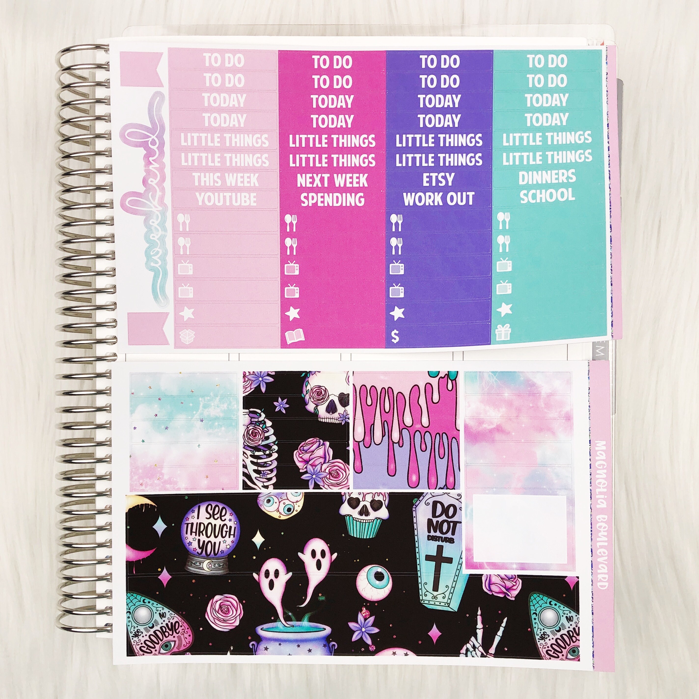 Pretty Creepy - Halloween Sticker Kit - Vertical Weekly Planner Sticker ...